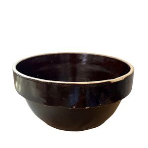 vintage brown stoneware bowl