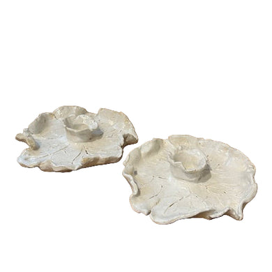 ruffled leaves candle holders