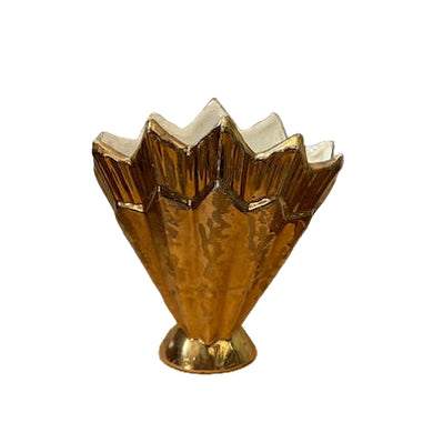 vintage gold art deco fan vase