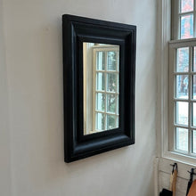 Load image into Gallery viewer, antique mirror painted in a matte black gouache