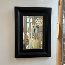 Load image into Gallery viewer, antique mirror painted in a matte black gouache