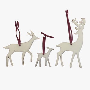 Dumais Made fawn and deer ornaments