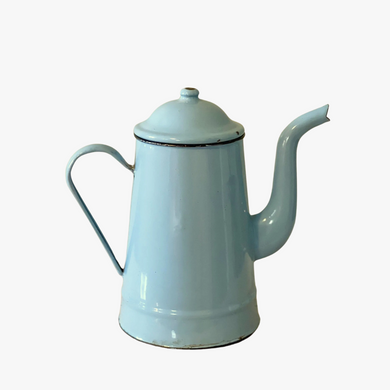 antique French enamelware teapot