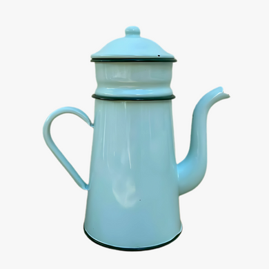 antique French enamelware pitcher coffee pot
