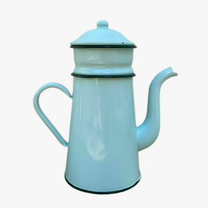 antique French enamelware pitcher coffee pot