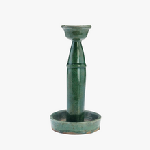 Load image into Gallery viewer, antique Chinese green glaze candle holders