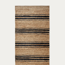 Load image into Gallery viewer, ticking stripe runner, natural &amp; indigo