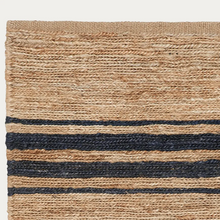 Load image into Gallery viewer, ticking stripe runner, natural &amp; indigo