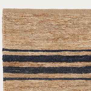 ticking stripe runner, natural & indigo