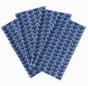 azure block print napkins