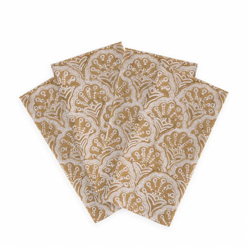 pale saffron block print napkins