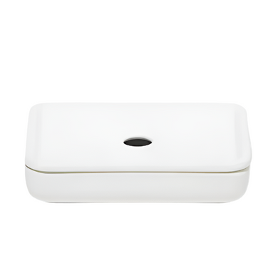 matte white stoneware soap dish
