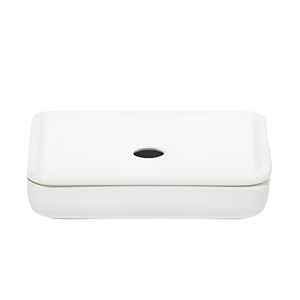 matte white stoneware soap dish