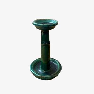antique Chinese green glaze candle holders