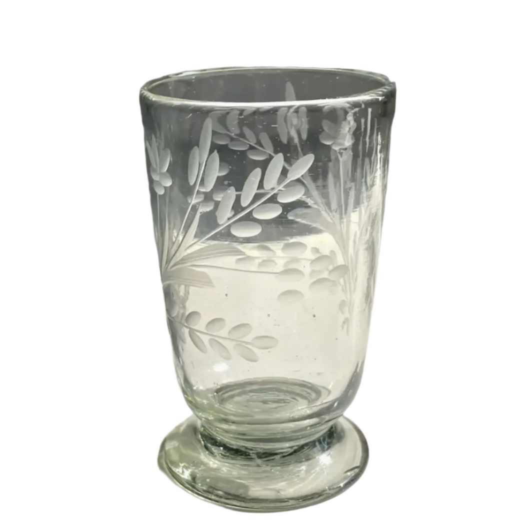 etched water glass