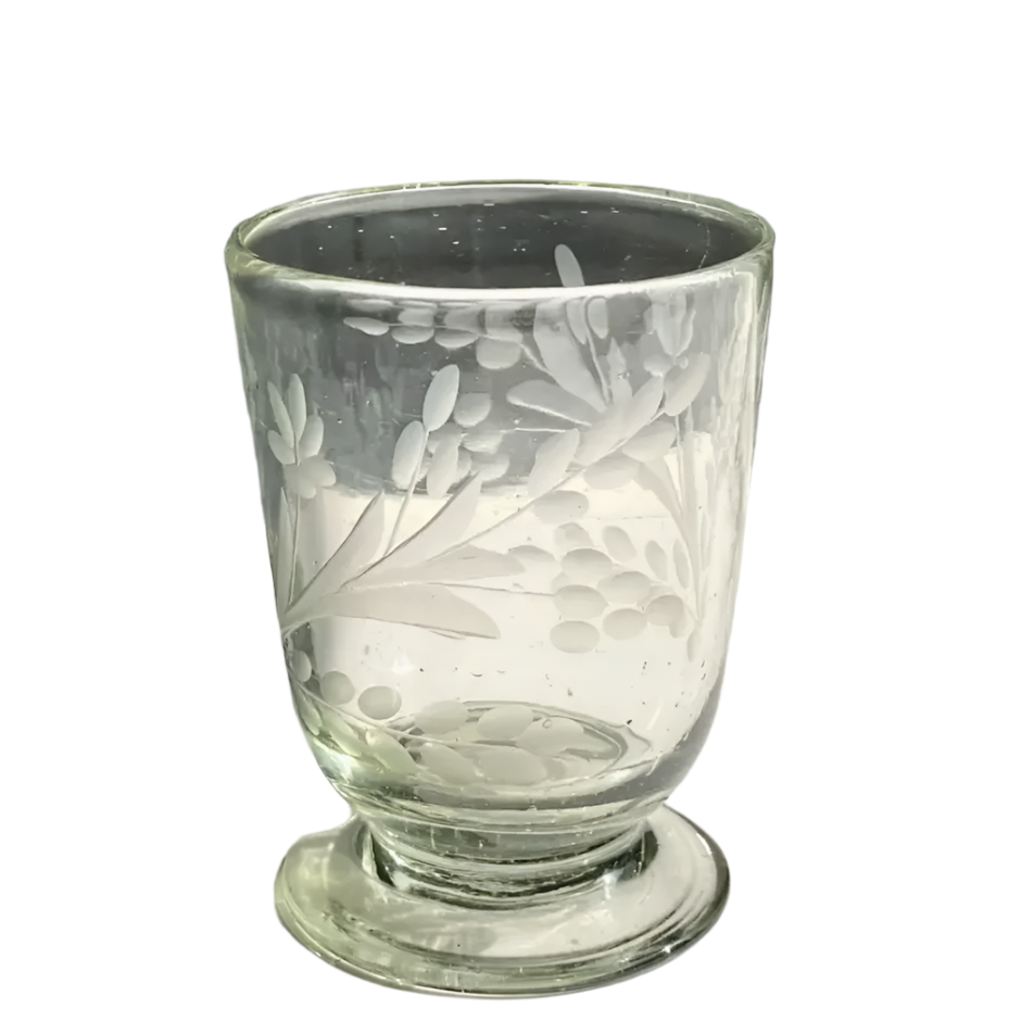 etched wine glass