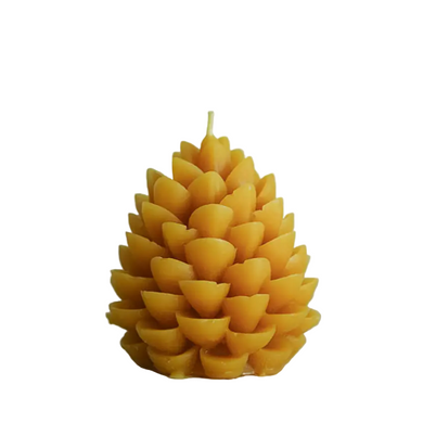 beeswax pinecone candle
