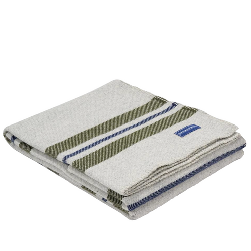 wool throw with cabin stripe