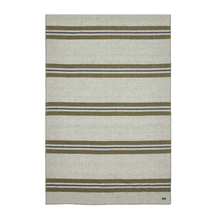 Load image into Gallery viewer, wool throw with cabin stripe