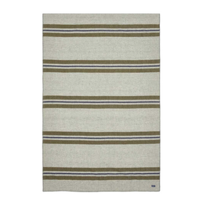 wool throw with cabin stripe