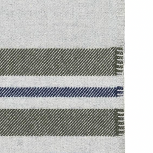 wool throw with cabin stripe