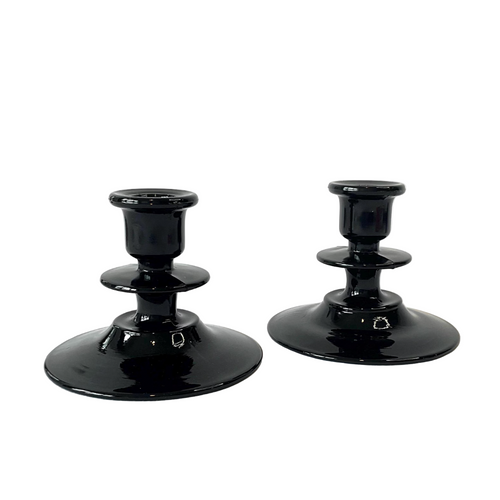vintage black amethyst candle holders