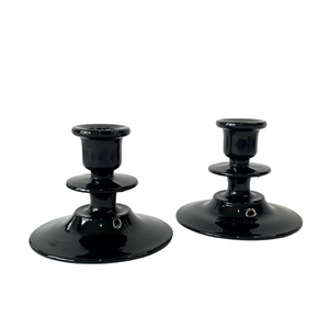 vintage black amethyst candle holders