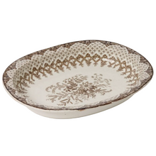 Load image into Gallery viewer, antique brown transferware platter
