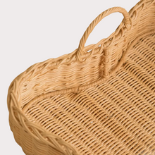 Load image into Gallery viewer, handwoven large curvy rattan tray