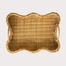 Load image into Gallery viewer, handwoven small curvy rattan tray