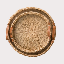 Load image into Gallery viewer, round rattan tray
