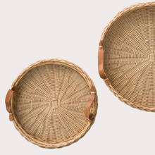 Load image into Gallery viewer, round rattan tray