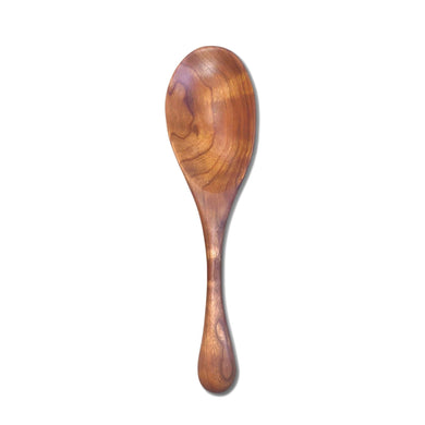 hand carved wood curvy serving spoon
