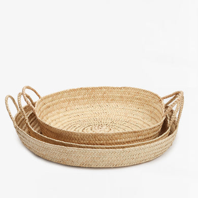 handwoven kikapu flat basket