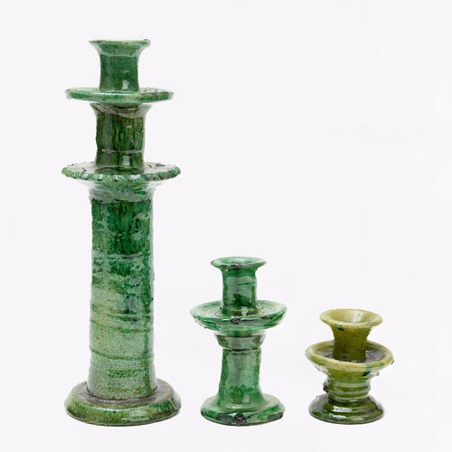 green tamegroute totem candlesticks