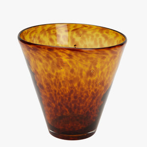 vintage mouth blown glass "tortoise" v-shaped vase
