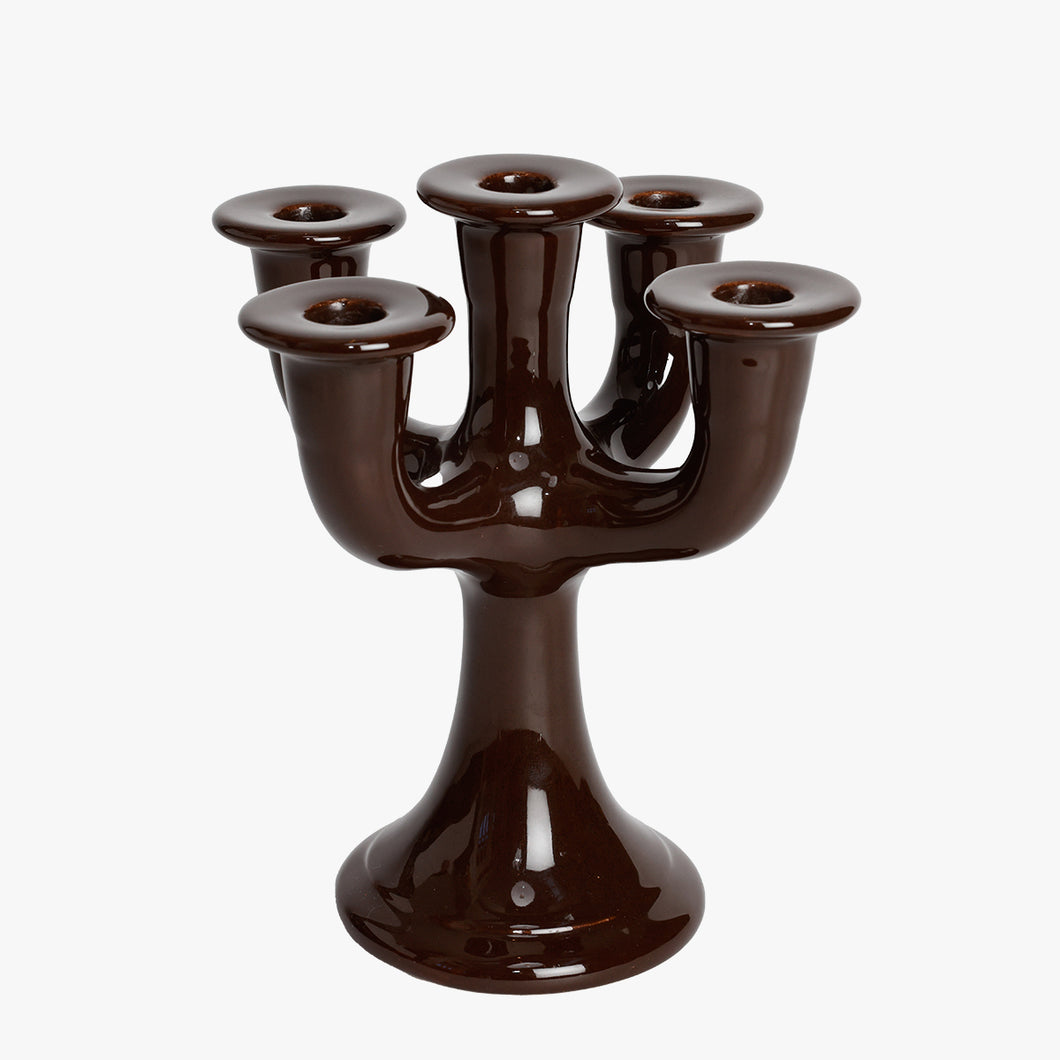 vintage deep chocolate brown candelabra
