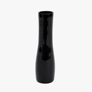 vintage black glass bud vase