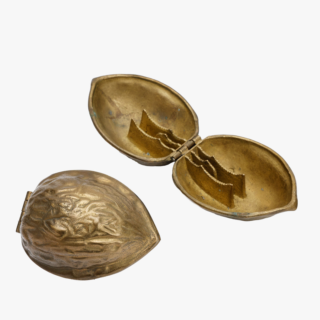 vintage brass walnut nutcracker