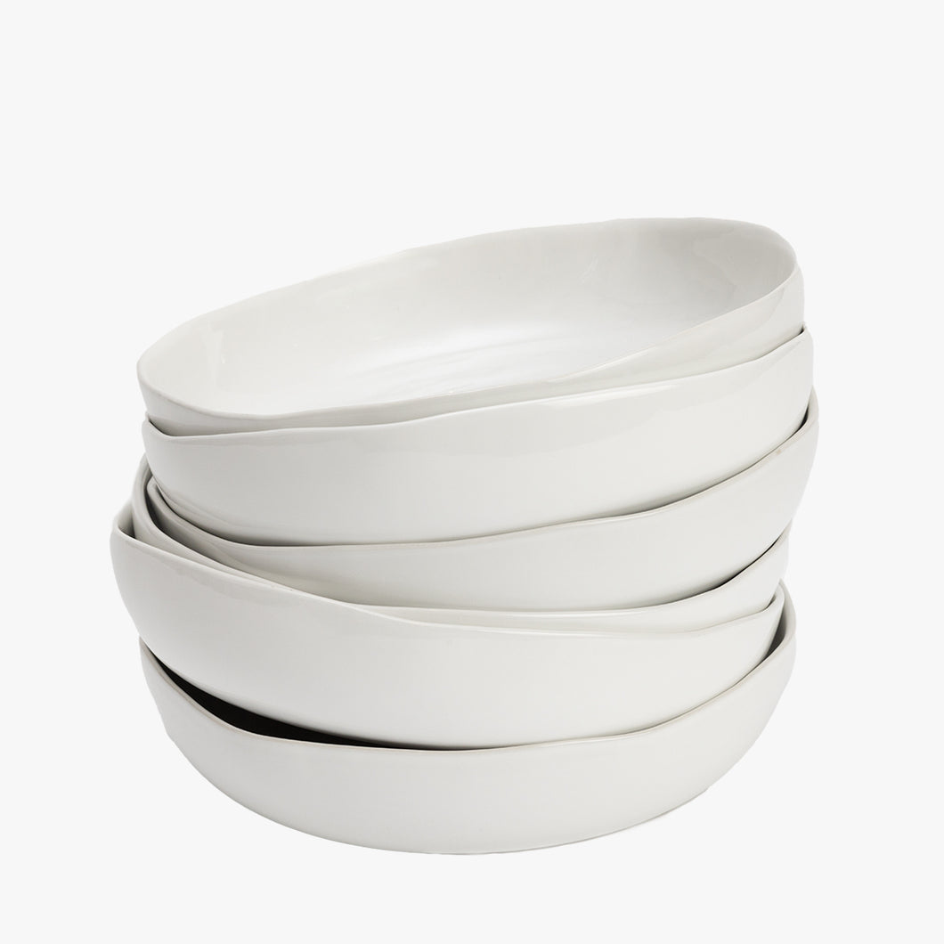 organic dinnerware, low bowl, white