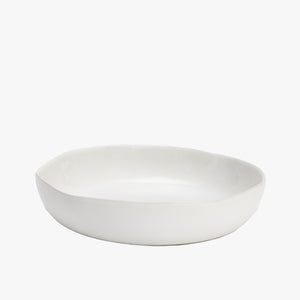 organic dinnerware, low bowl, white