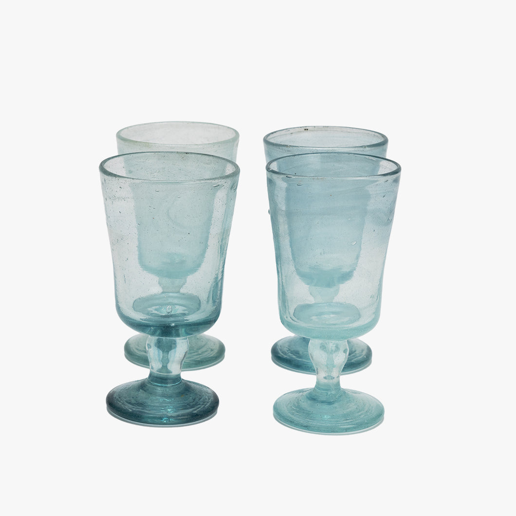 Salaheddin wine glass, seaglass blue