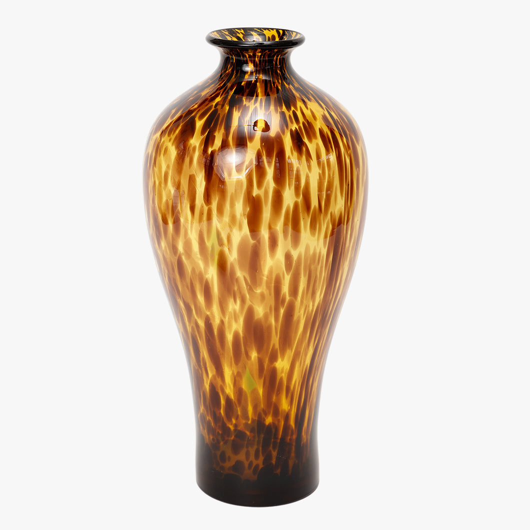 vintage mouth blown tall tortoise glass vase