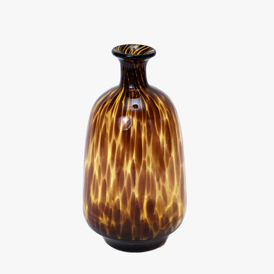 vintage mouth blown oblong tortoise glass vase