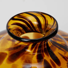 Load image into Gallery viewer, vintage mouth blown round tortoise glass vase