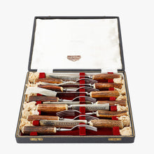 Load image into Gallery viewer, vintage stag horn flatware set