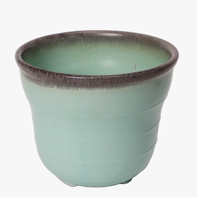 vintage aquamarine ceramic planter