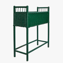 Load image into Gallery viewer, vintage green wicker plant stand
