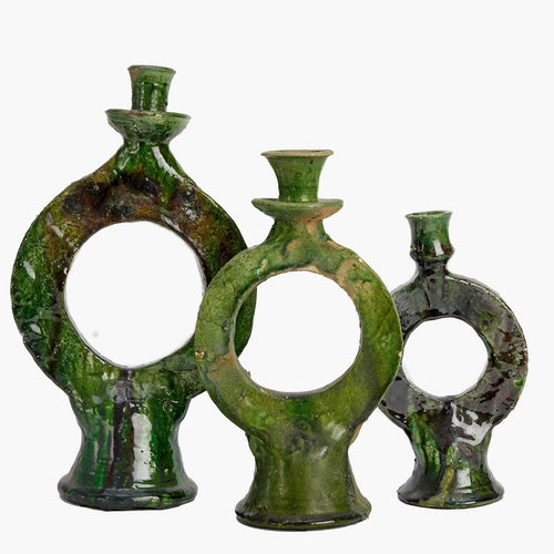 green tamegroute ring candle holder