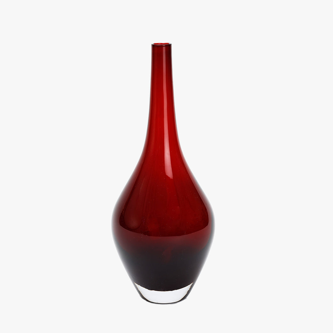vintage mouthblown garnet vase